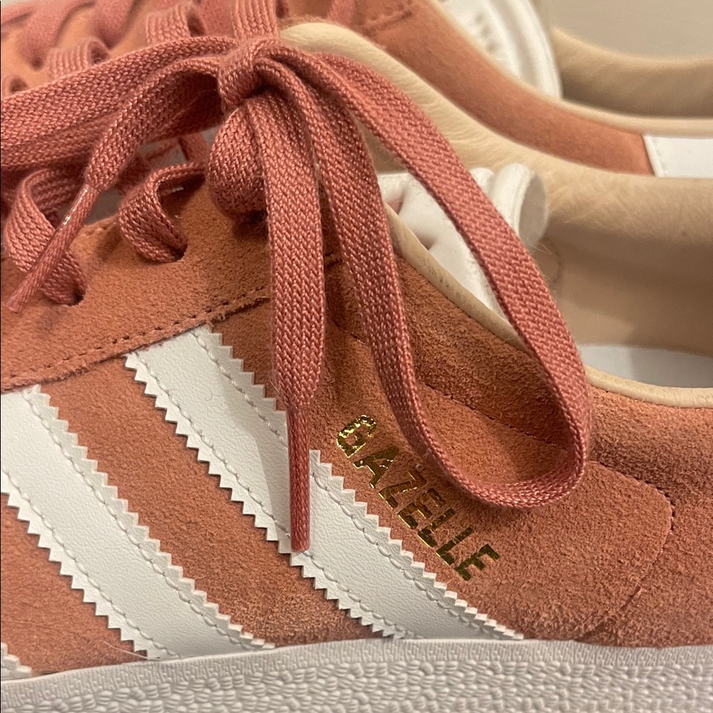 Adidas Gazelle Coral and White Sneakers - Picture 8 of 10